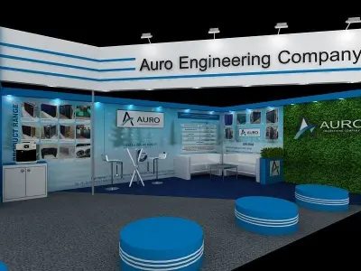 10 mtr x 5 mtr exhibition stand two side open 3D print model