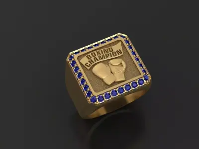 Gold ring boxing 3D print model