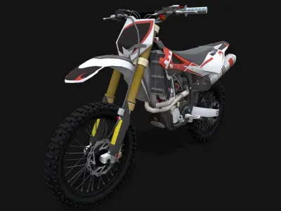 Motorcycle 2 dirt bike Low-poly 3D model