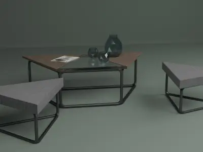 Coffee table and chair Free 3D model