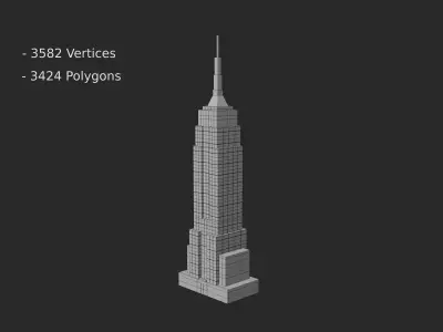 Skyscraper empire state building Free low-poly 3D model