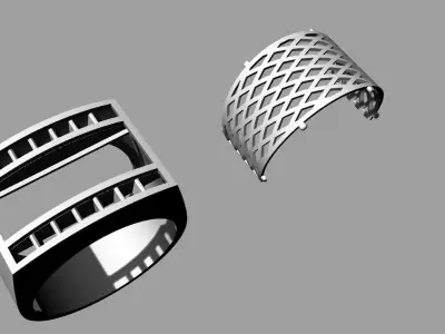 Jewelry Mens Ring Gold 3D print model 3