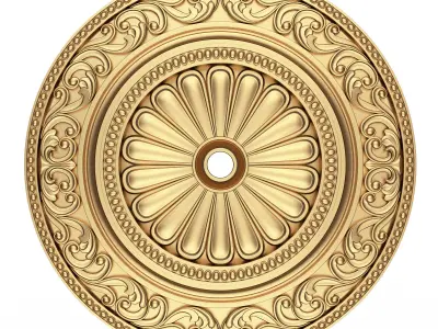 Collection of Ceiling Rosettes Low-poly 3D model