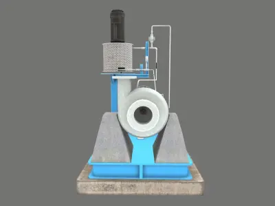 Electric Centrifugal Water Pump Low-poly 3D model