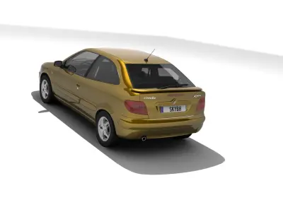 Citroen Xsara coupe 2003 with HQ Interior Low-poly 3D model