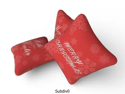 Christmas Pillows 01 Low-poly 3D model