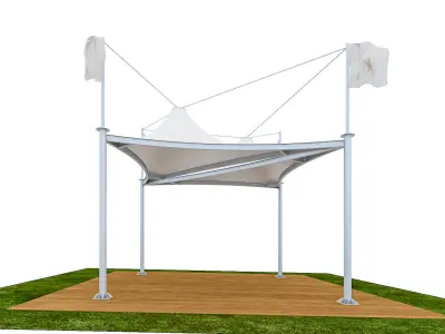 Tensile Membrane  Tent Roof Shade exterior  3D Model Low-poly 3D model