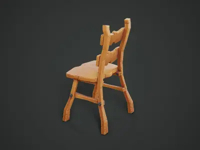 Stylized Chair PBR Game Ready Low-poly 3D model
