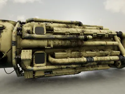 Ship Engine M520 Free low-poly 3D model