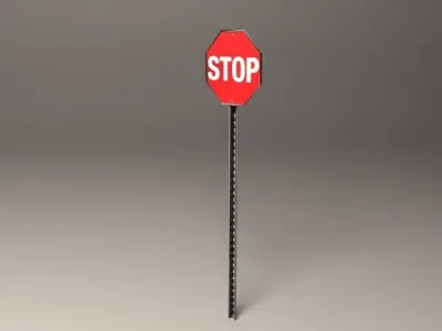 Stop Sign Free low-poly 3D model