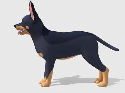 Cartoon Dog - Toy Terrier Low-poly 3D model