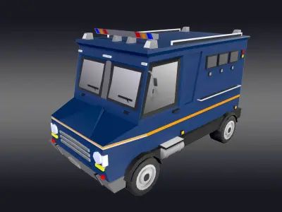 Cartoonish Police Car 3D model