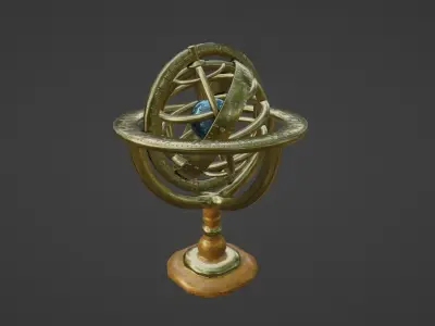 Armillary Sphere Low-poly 3D model