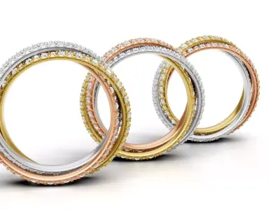 Trinity Ring Small Model Paved 3D print model