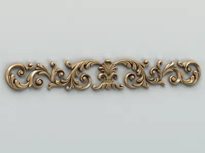 Carved decor horizontal 013 3D model