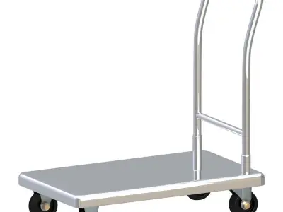 Flat Bed Self Assembly Platform Trolley Collection 03 3D Model Pack