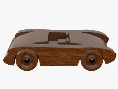 Wooden Toy Sports Car 3D model