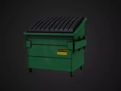 Lowpoly realistic 3D Garbage Container  Free low-poly 3D model