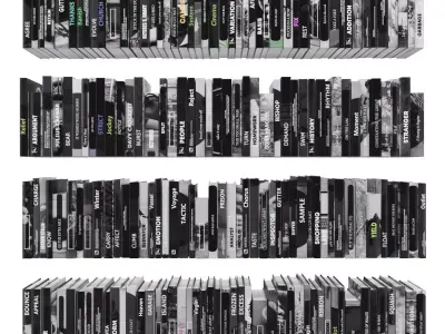 Books 150 pieces 3-7-3 Low-poly 3D model