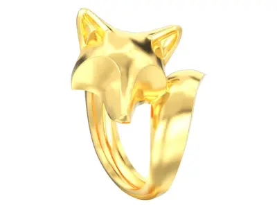 Stylish decorative fox ring 3D print model