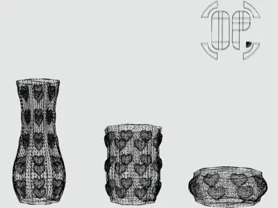 Classic Vase Style model heart tiles style Free 3D print model