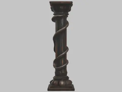 Fantasy ALien Scifi Column HR Giger inspired Low-poly 3D model