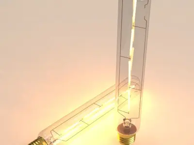 Decorative Edison Tube Bulb 185mm LED E24 3D model