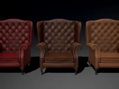 Wingback Chair Free 3D model