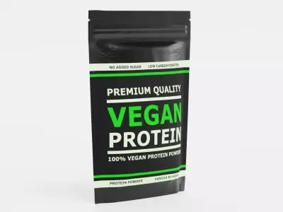 Vegan Protein - Product Concept Packaging Low-poly 3D model