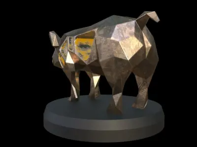 Steampunk Pig Low-poly 3D model