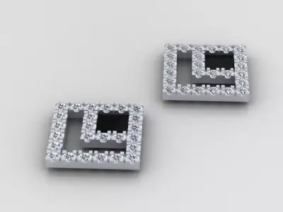 Square minimal earrings  3D print model