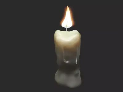 3d candle with light Free 3D model