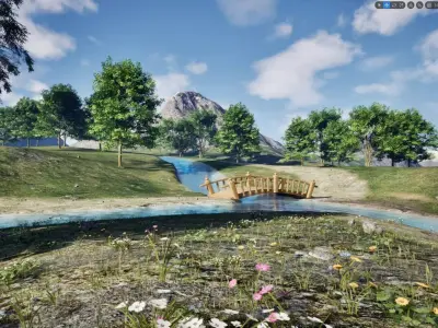 Mountain Riverlands and Arid Badlands Unreal Environment  3D model