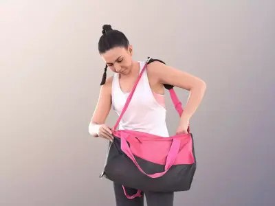 Estelle 11079 - Athletic Woman Searching In Her Bag Low-poly 3D model