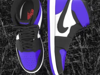 NIKE 3D SHOES - AIR JORDAN BLUE Low-poly 3D model