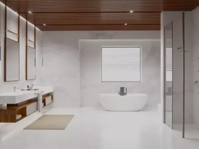 Bathroom Interior Scene Low-poly 3D model