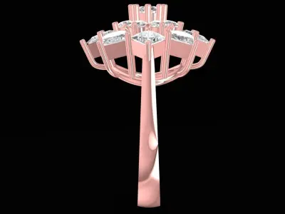 Luxury Snowflake Cluster Diamond Ring for Women 2429 3D print model