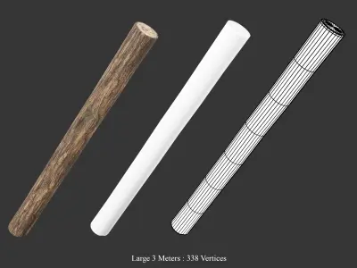 Medieval Essentials Logs Building Set Low-poly 3D model