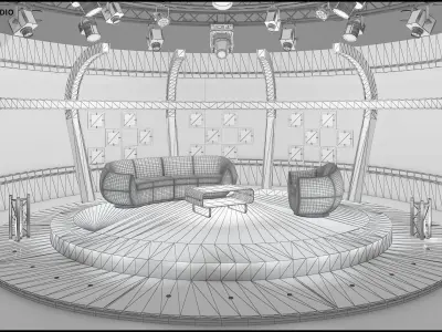 Virtual TV Studio Sets - Collection Vol 9 - 2 PCS DESIGN 3D model