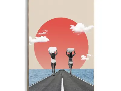 Plaster Two Photo Frame 379 Low-poly 3D model
