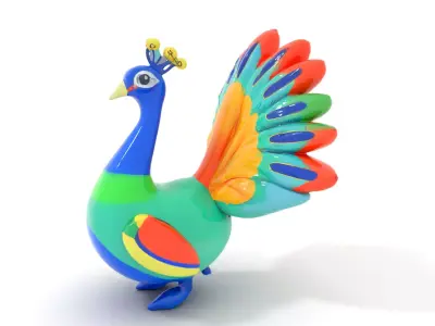 Vibrant Peacock model pack Low-poly 3D model