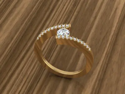 Jewelry Diamond Ring 3D print model 11