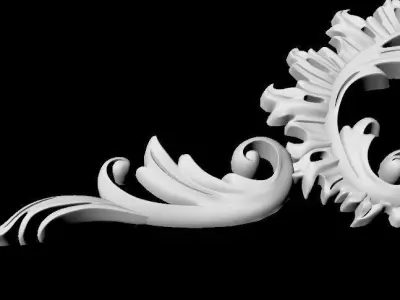 Central decor ornament for furniture 3D model 1007