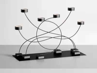 Tendrilabra candle holder with four candles 3D model