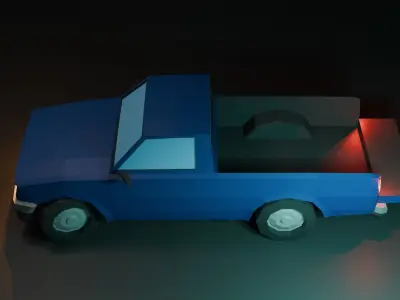 Low Poly Old Pickup Car Low-poly 3D model