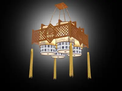 Chinese lanterns Low-poly 3D model