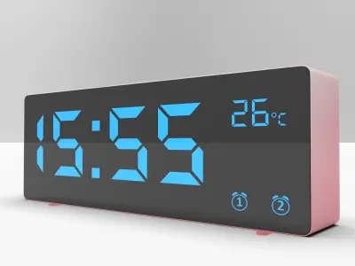 CLOCK REDWHITE BLUE Low-poly 3D model