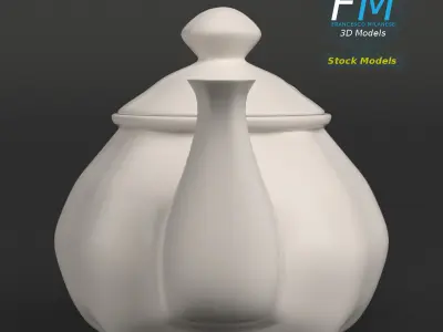 Porcelain teapot 2 3D model