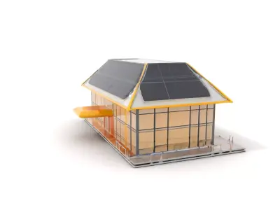 Modern Solar House model pack Low-poly 3D model