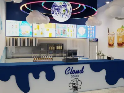 CLOUND MILKTEA  Low-poly 3D model